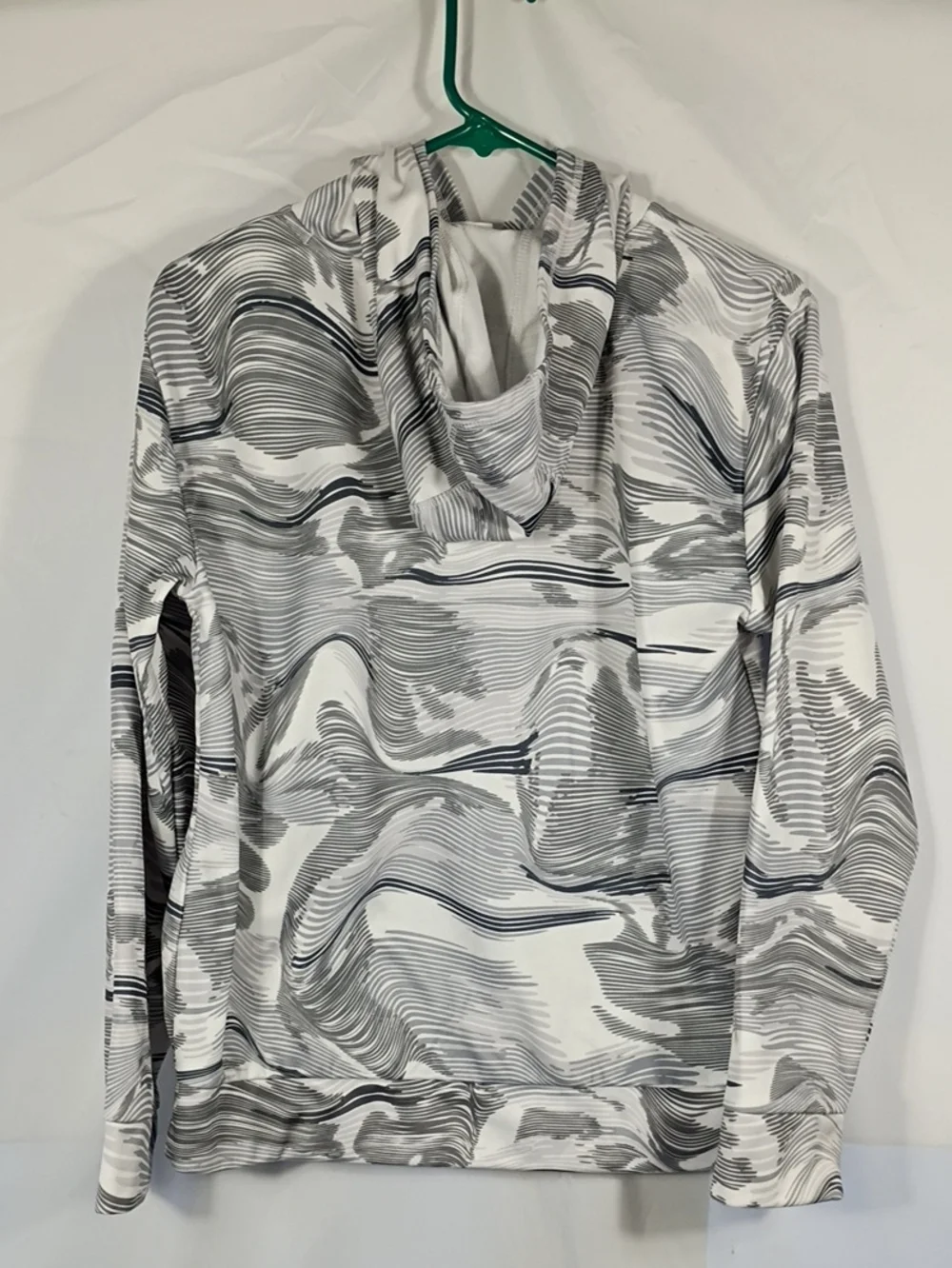 EUC Adidas Boys White Gray Swirl Hoodie Size Large 14/16 Winter Athleisure